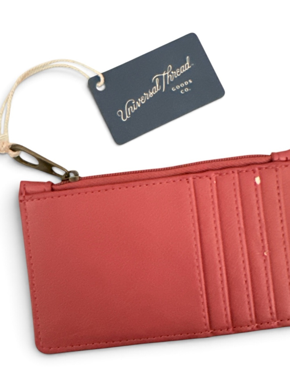 Universal Thread Coral Red Card & Zip Wallet